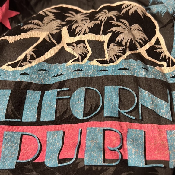 Riot Society California Republic Short Sleeve T Shirt Bear Size Medium Black - Picture 9 of 9